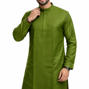 Men Ethnic Amaanat Embroidered Regular Mix Cotton Kurta with Pyjamas